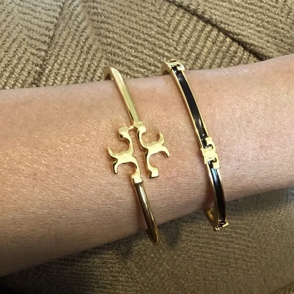 TORY BURCH LOGO DELICATE BRACELET GOLD PLATED